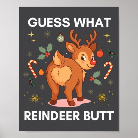Toddler Christmas Ugly Sweater Guess What Reindeer Poster (Vorne)