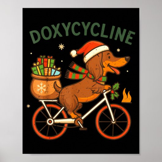 Toddler Doxycycline Long Hair Dachshund Christmas  Poster (Vorne)