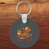 Toddler Doxycycline Long Hair Dachshund Christmas Schlüsselanhänger (Vorderseite)
