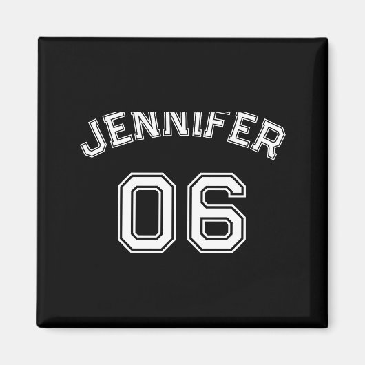 Toddler Girl Name Jersey Number Srts Nk Cotton Tod Magnet (Vorne)