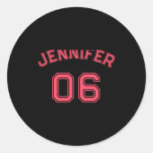 Toddler Girl Nk Name Jersey Number Srts Cotton Tod Runder Aufkleber (Vorderseite)