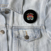 Toddler Girl Stay Trashy Raccoon Feral Mom Funny T Button (Beispiel)