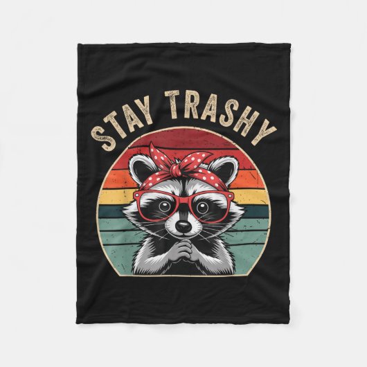 Toddler Girl Stay Trashy Raccoon Feral Mom Funny T Fleecedecke (Vorderseite)