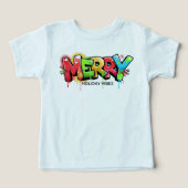 Toddler Graffiti Merry Holiday Vibes Apparel (Design Vorderseite)