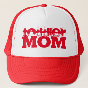 TODDLER-MAMA mit rot-weiß grunge Buchstaben Truckerkappe