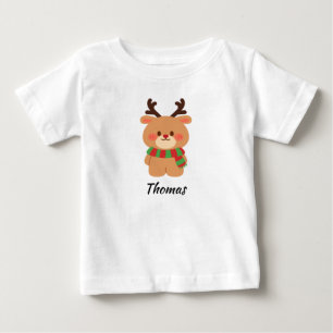 Toddler mit individuellem Namen Rentier Baby T-shirt