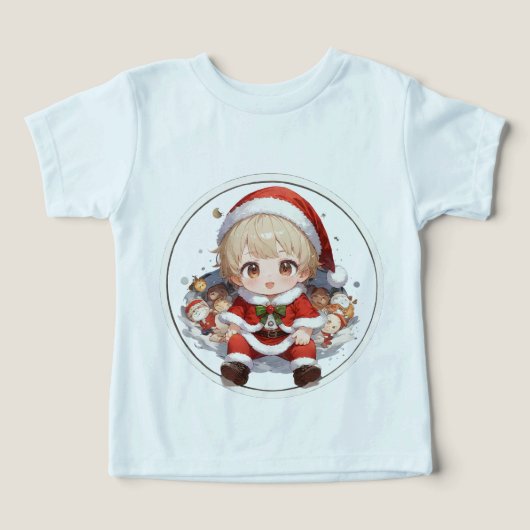 Toddler Santa Tri-Blend Christmas T-Shirt Premium  (Design Vorderseite)