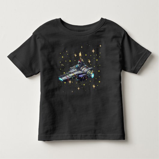 Toddler Spacecraft i3 atlas Gold Stars Black Kleinkind T-shirt (Vorderseite)
