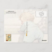 Toddling Baby Boy und Red Ball Postkarte (Rückseite)