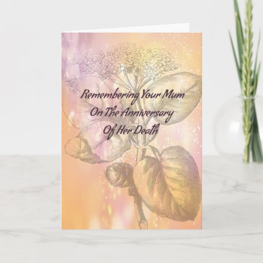 Todejahrskarte für Mama in Gold Karte (Vorderseite)