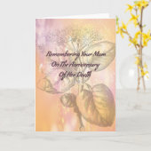 Todejahrskarte für Mama in Gold Karte (Gelbe Blume)