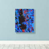 Todes Blau Rot Abstrakt Splatter Leinwanddruck (Insitu (Holzboden))