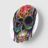 "Todes-Bunt" Mexican Skull Runde Wanduhr (Winkel)