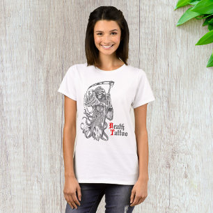 Todes-Tätowierung Sensenmann Skelett T-Shirt
