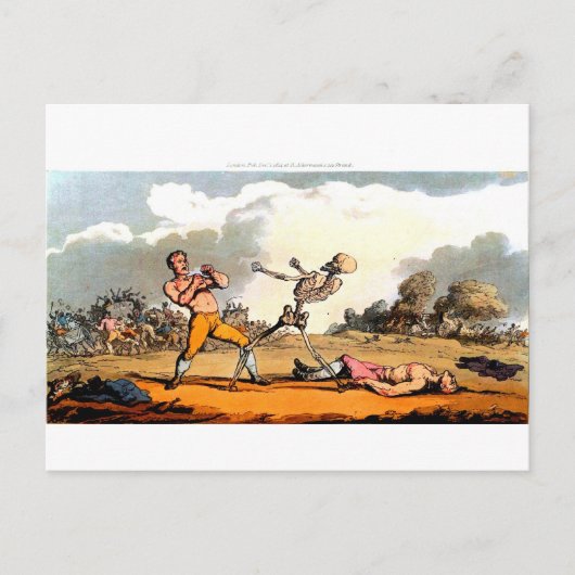 Todes und Boxer-Postkarte Postkarte (Vorderseite)