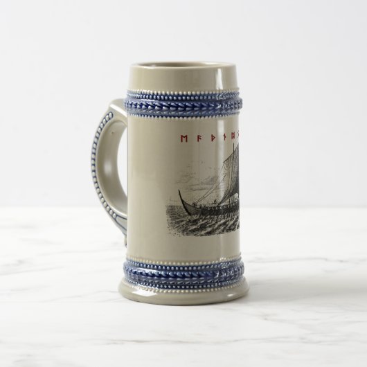 Todes- und Ehrenrunic Stein Bierglas (Vorderseite Links)
