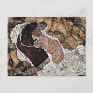 Todes und Mädchen Gemälde von Egon Schiele Postkarte