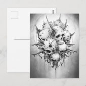 Todesangabe Postkarte (Vorne/Hinten)