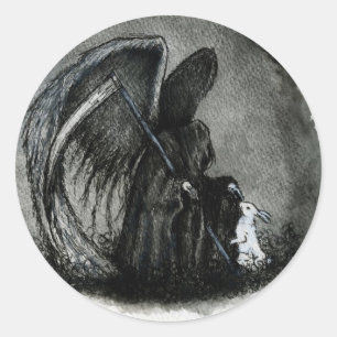 TODESANGEL RUNDER AUFKLEBER