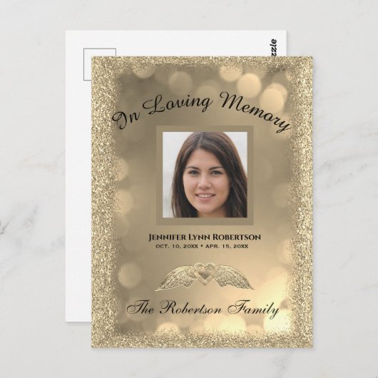 Todesanzeige Postkarte (Vorne/Hinten)