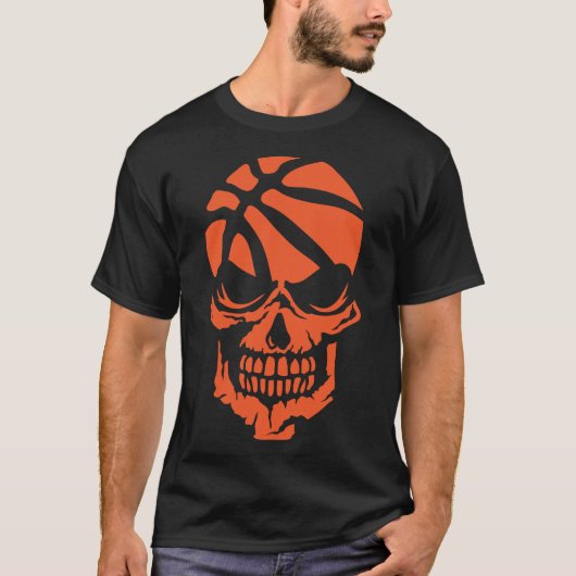 Todesbasketball 2 Skull-Sportlogo 1205 T-Shirt (Vorderseite)
