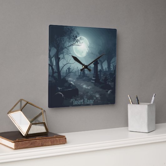 Todesdomäne: Ein unheimlicher Friedhof Quadratische Wanduhr (Büro)