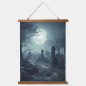 Todesdomäne: Ein unheimlicher Friedhof Wandteppich Mit Holzrahmen (Vorderseite)