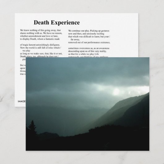 TODESERFAHRUNG POSTKARTE (Vorne/Hinten)