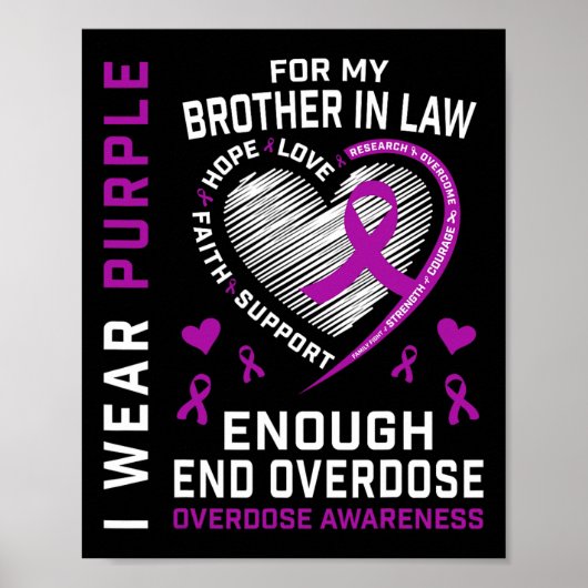 Todesfall durch Überdosis beenden Awareness-Shirt Poster (Vorne)