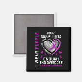 Todesfälle durch Überdosen beenden Awareness-Shirt Magnet (Vorderseite/Rückseite)