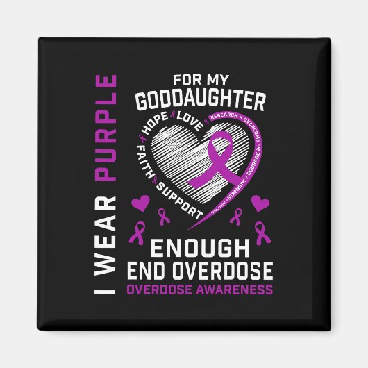 Todesfälle durch Überdosen beenden Awareness-Shirt Magnet (Vorne)