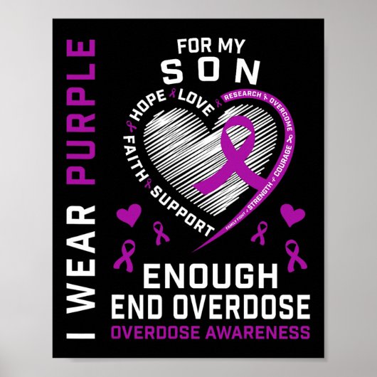 Todesfälle Durch Überdosen Beenden Awareness-Shirt Poster (Vorne)