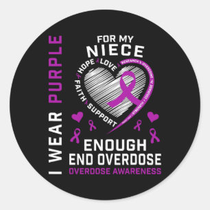 Todesfälle Durch Überdosis Beenden Awareness-Shirt Runder Aufkleber