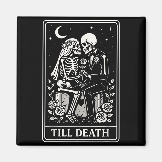 Todesfallskelett-Paar Tarot Gothic Hochzeit Magnet (Vorne)