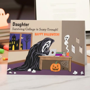 Todesfee-Tochter auf dem College Halloween Karte