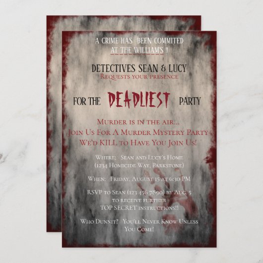 Todesfrühes Party Einladung (Vorne/Hinten)