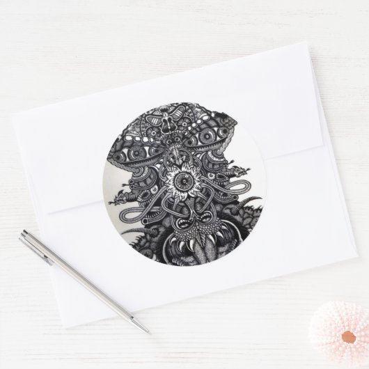 Todesgel Runder Aufkleber (Umschlag)