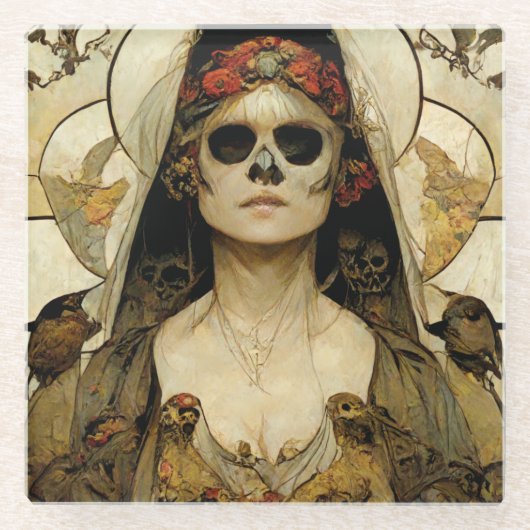 Todesgotische Horror Glasuntersetzer (Vorderseite)