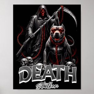 Todesjäger Sensenmann Hund Halloween Poster