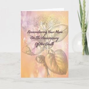 Todesjubiläumskarte für Mama in Gold Karte
