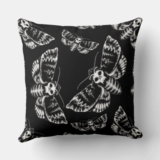 Todeskopf Hawkmoth Gothic Kissen (Rückseite)