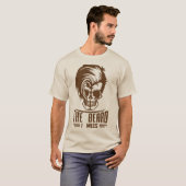 Todeskopf Hipster Beard Miss Frisur T-Shirt (Vorne ganz)