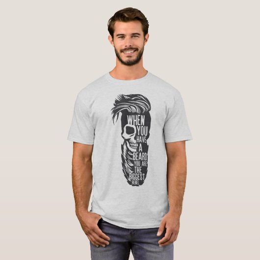 Todeskopf Hipster Beard Rebel Bärte Co T-Shirt (Vorne ganz)