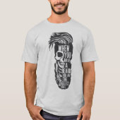 Todeskopf Hipster Beard Rebel Bärte Co T-Shirt (Vorderseite)