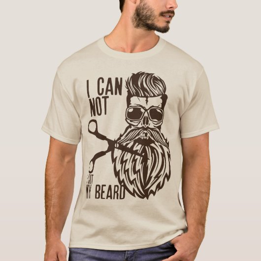 Todeskopf Hipster can not cut beard ba T-Shirt (Vorderseite)