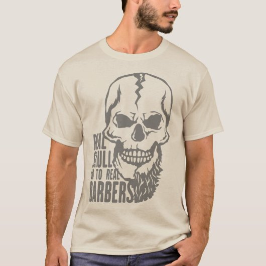 Todeskopf Hipster real barbers Skull T-Shirt (Vorderseite)