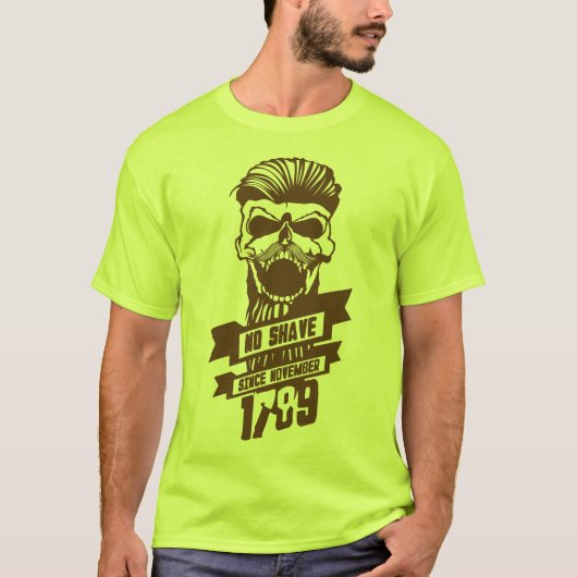 Todeskopf Hipster Schave-Zitat November 1789 T-Shirt (Vorderseite)