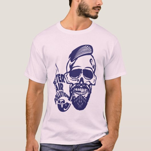 Todeskopf Hipster Zitat Luftverschmutzung T-Shirt (Vorderseite)