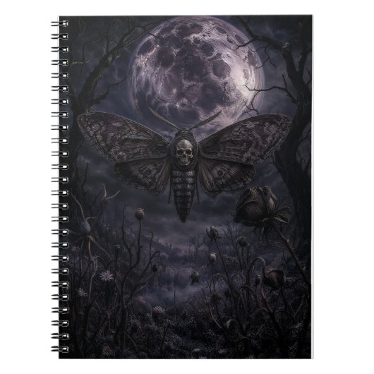 Todeskopf-Motten-Gotik-Mond-Kunstprint Notizblock (Vorderseite)