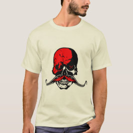 Todeskopf Skull Schnurrbart Hipster Schnurrbart T-Shirt